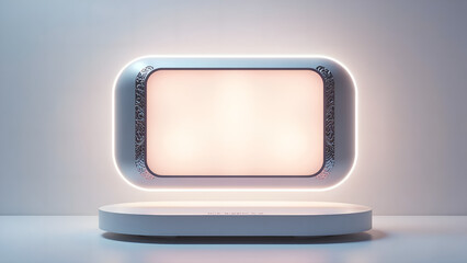 Sleek and modern backlit frame for showcasing versatile digital art and media creations, digital art of showcase concept.
