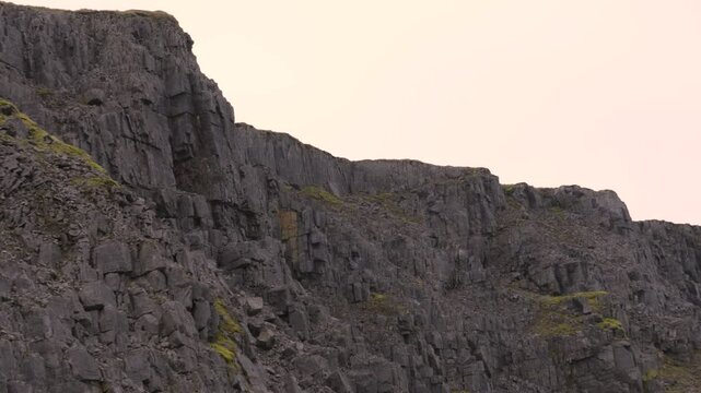 Pan Across Steep Mountain in Old Herbert's Quarry Limestone Mine 4K