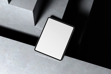 Tablet Mockup with Minimalist Architectural Composition