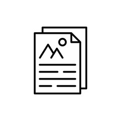 Document print outline icons, minimalist vector illustration ,simple transparent graphic element .Isolated on white background