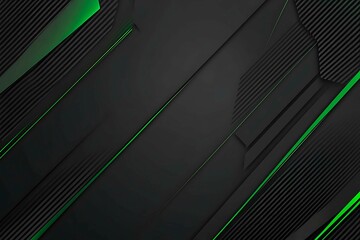 Obraz premium This vector illustration features a gradient green-black circuit board background, highlighted by an abstract technology pattern resembling interconnected circuitry.