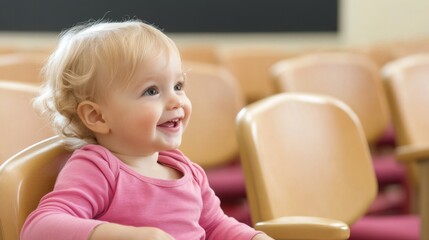 Child displaying restless behavior in a classroom, fidgeting with hands and feet, unable to focus on the lesson. The scene captures the challenges of maintaining attention and discipline in a learning