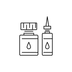 Ink and Bottle Outline Icon Depicts the use of ink in painting.