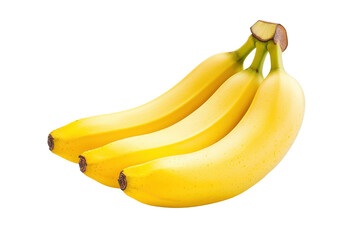 Fresh Yellow Bananas on White Background
