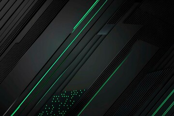 Obraz premium This vector illustration features a gradient green-black circuit board background, highlighted by an abstract technology pattern resembling interconnected circuitry.