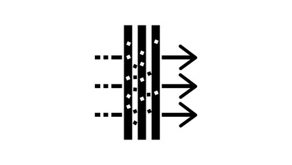 air filter symbol, black isolated silhouette