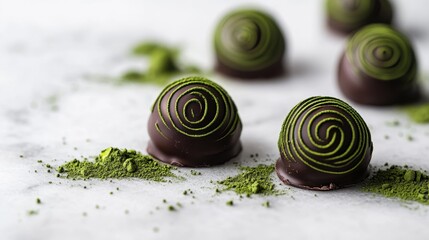 Dubai Chocolate Kunafa Pistachio on white background,Dubai Chocolate bar with green kadayif and pistachio spread,popular and viral chocolate 2024,space for text.