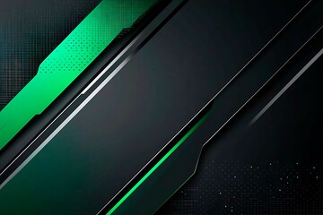 This vector illustration features a gradient green-black circuit board background, highlighted by an abstract technology pattern resembling interconnected circuitry.