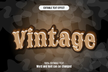 Vintage editable text effect 3d emboss cartoon