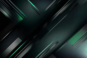 Obraz premium This vector illustration features a gradient green-black circuit board background, highlighted by an abstract technology pattern resembling interconnected circuitry.