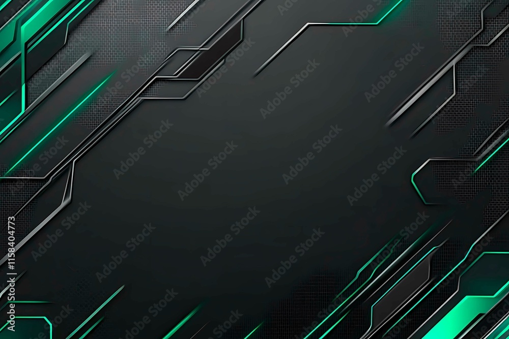 Poster this vector illustration features a gradient green-black circuit board background, highlighted by an