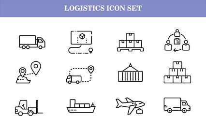 Vector logistics icon set