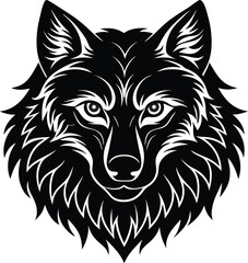 Silhouette Wolf Head Vector Illustration Design