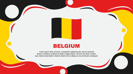 Belgium Flag Abstract Background Flat Design Template. Belgium Independence Day Banner Wallpaper Vector Illustration. Belgium Vector