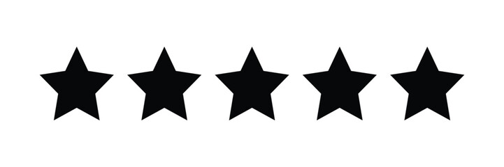 Obraz premium Stars rating icon set, five star rating, Vector illustration.