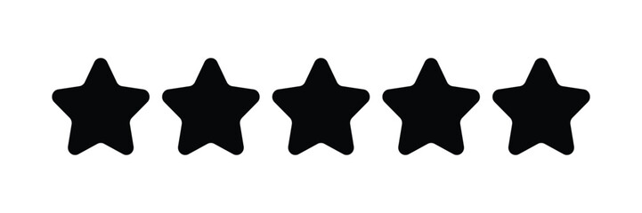 Stars rating icon set, five star rating, Vector illustration.