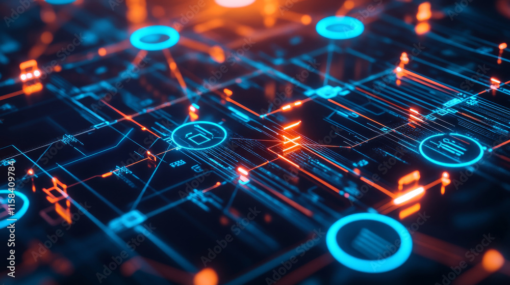 Poster abstract technology ui futuristic concept hud interface hologram elements of digital data chart, com