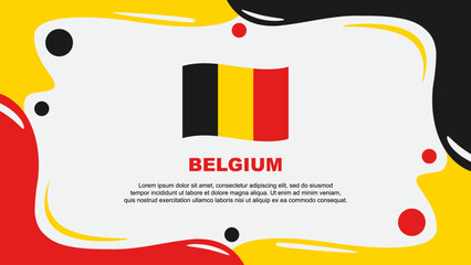 Belgium Flag Abstract Background Flat Design Template. Belgium Independence Day Banner Wallpaper Vector Illustration. Belgium Design