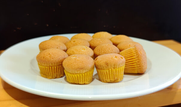 Dish of vietnamese sponge cake on the table