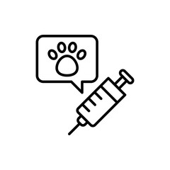 Veterinary vaccine outline icons, minimalist vector illustration ,simple transparent graphic element .Isolated on white background