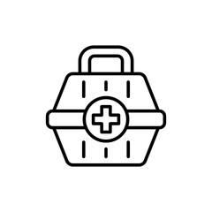 Pet carriage outline icons, minimalist vector illustration ,simple transparent graphic element .Isolated on white background