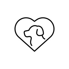 Dog veterinary outline icons, minimalist vector illustration ,simple transparent graphic element .Isolated on white background