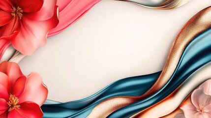 Cosmos floral abstract background concept. A colorful floral design with elegant swirls and vibrant hues perfect for backgrounds.