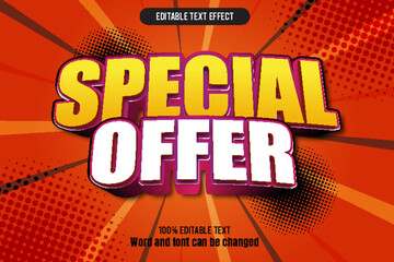 Special offer editable text effect 3d emboss comic