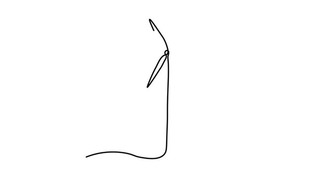 Abstract Wind Turbine, windmill, . Self drawing animation one continuous line draw, logo