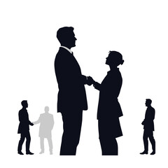 Business people vector silhouette.