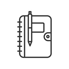 Notes book with pen icon isolated vector illustration.