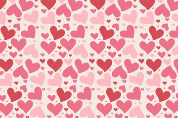 Valentine's day seamless pattern of hearts for backgrounds, presentations, wrapping papers, prints, artworks. Vector illustration