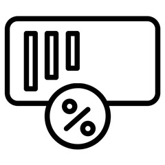 Ecommerce Discount Sale Line Icon