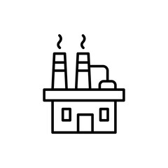 Factory chimney outline icons, minimalist vector illustration ,simple transparent graphic element .Isolated on white background