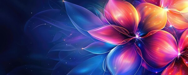 Cosmos floral abstract background concept. Vibrant close-up of colorful flowers against a dark background, showcasing beauty and detail.