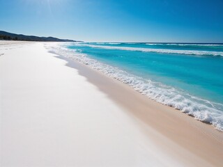 Obraz premium white sand, blue beach, tropical