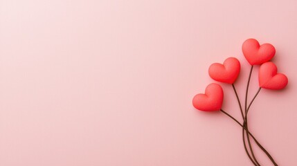 Celebrating love with heart balloons studio setting photography soft pink background close-up romantic concept