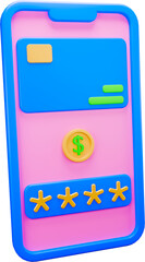 3d icon login mobile banking 