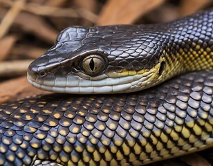 Fototapeta premium Closeup of a Black Headed Python Snake