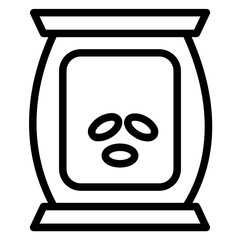 Rice Flour Package Line Icon