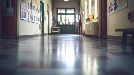 Empty pediatric clinic featuring vaccination posters, conveying a message of preparedness and public health awareness in a serene and hygienic environment.