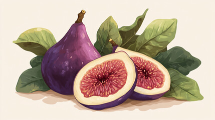 fresh figs on white background