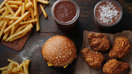 french fries and burger