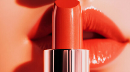 red lipstick in the mirror