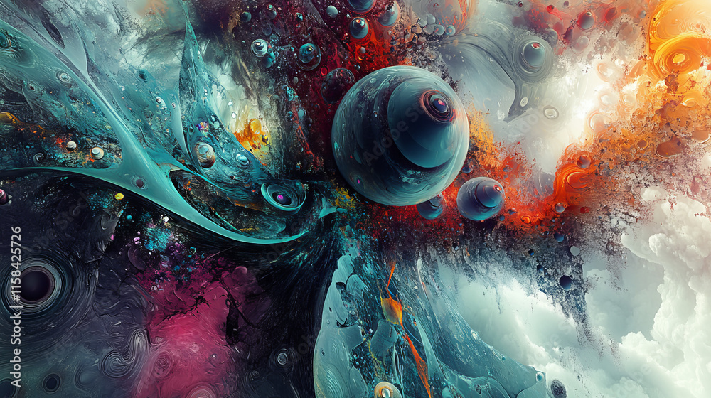 Poster abstract ai. artificial intelligence concept. using ai to solve problems. asking questions to ai on 