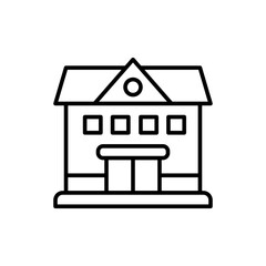 Courthouse outline icons, minimalist vector illustration ,simple transparent graphic element .Isolated on white background