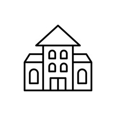 Courthouse outline icons, minimalist vector illustration ,simple transparent graphic element .Isolated on white background