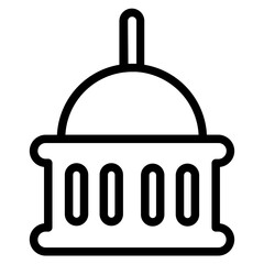 Obraz premium Congress Building House Line Icon