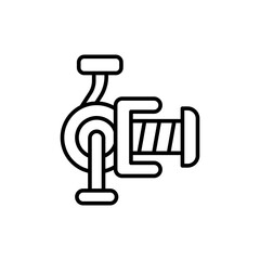 Fishing reel outline icons, minimalist vector illustration ,simple transparent graphic element .Isolated on white background