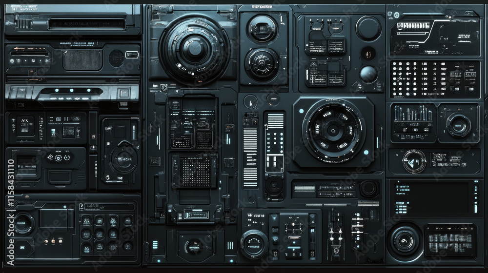 Poster set of circle abstract digital technology ui futuristic hud virtual interface elements sci- fi moder